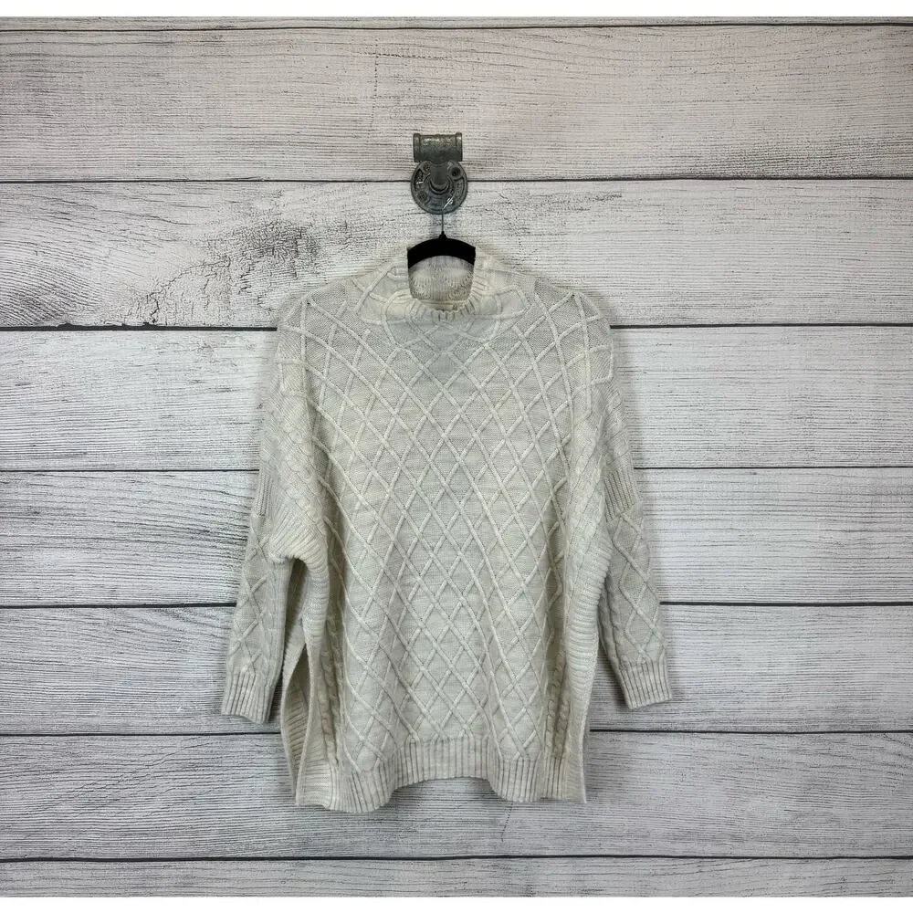 Mersea Women's Light Gray Knit Mock Neck Sweater One Size